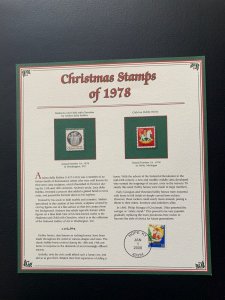 Christmas Stamps of the United States 1978 Collector Panel PCS Uncanceled