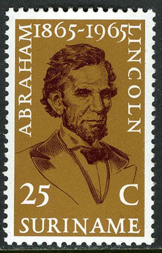 Surinam 316, mi 459, Postfrisch Abraham Lincoln, 1965