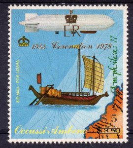 Timor (Ocussi-Ambeno) 1978 Ships-Zeppelin ovpt.Gold Coronation Q.E.II Single MNH