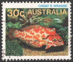 Australia SC#908 30¢ Sea Life: Choat's Red Leopard Wrasse (1984) Used