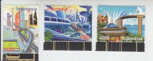 2018 Indonesia Path to 2045 Trains (3) (Scott 2483-85) MNH