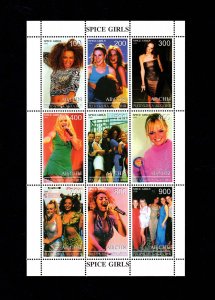 Abkhazia 1999 Spice Girls Music Stars Miniature sheet MNH