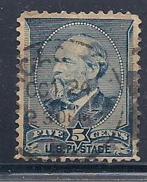 US # 216 5c Garfield,indigo, (U) CV $17.50