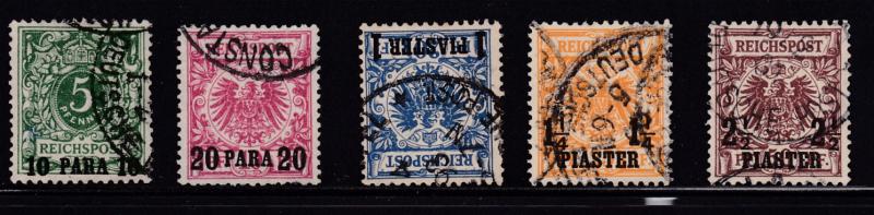 Germany Offices in Turkey 1889 Set Complete (5) in VF+/Used(o) condition