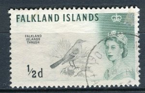 FALKLANDS; 1960s early QEII Birds issue fine used 1/2d. value