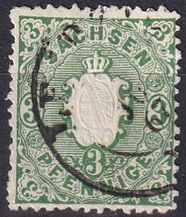 Saxony #15 F-VF Used  CV $40.00 (Z1261)