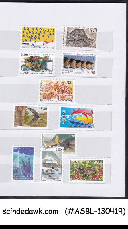 COLLECTION OF ANDORRA FRENCH STAMPS IN SMALL STOCK BOOK