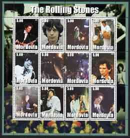 MORDOVIA - 2002-Rolling Stones #2-Perf 12v Sheet-Mint Never Hinged-Private Issue