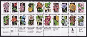 Scott #2677-2696 WildFlowers Bottom Block of 20 Stamps - MNH P#P4444