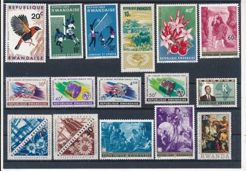 D390477 Rwanda Nice selection of MNH stamps