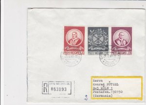 Vatican 1969 Registered to Germany Multiple Stamps Cover Ref 29465