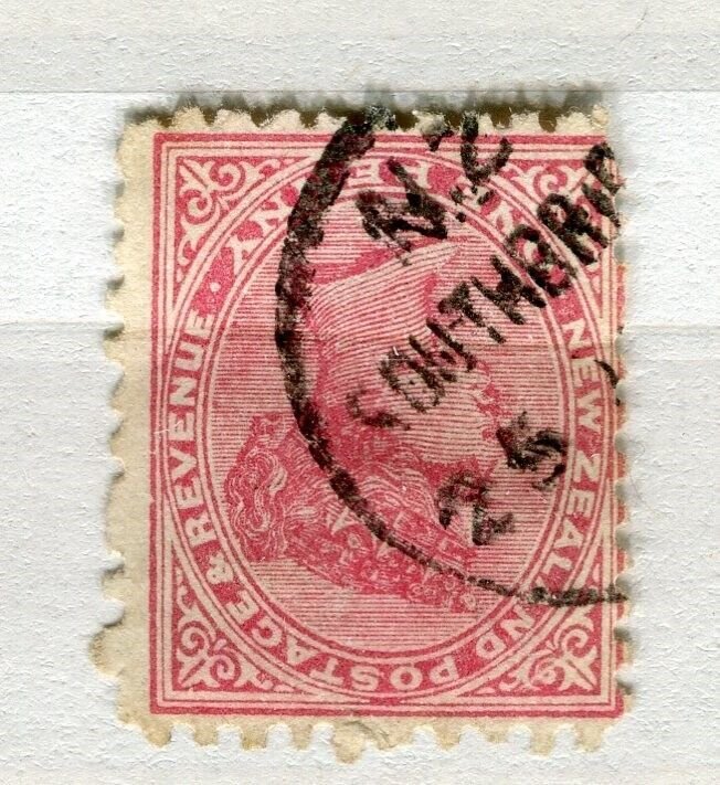 NEW ZEALAND; Early 1890s classic QV Side Facer issue used 1d. value Postmark