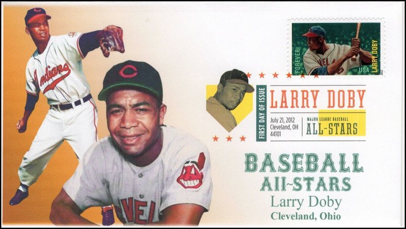 AO-4695-2, 2012, Larry Doby, Add-on Cachet,  Baseball All-Stars, DCP, FDC,