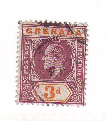 Grenada Sc 62 1904 3 d Edward VII stamp used