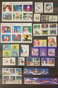 US Vintage CHRISTMAS SEAL 55 Different Stamp Lot MNH OG Mint Unused z4167