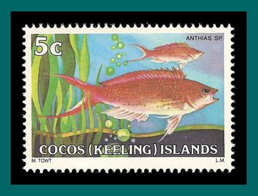 Cocos 1979 Barbier Fish, MNH  36,SG36