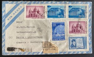 1961 Buenos Aires Argentina Registered Airmail Cover To Berlin Germany