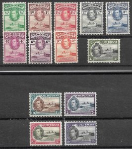 Doyle's_Stamps: 1938-1941 Gold Coast King George VI NH Stamp Set (WL9)