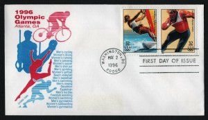 #3068h-i 32c 1996 Summer Olympics, Gamm-Add FDC **ANY 5=FREE SHIPPING**