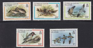 Turks & Caicos # 425-429, Birds, Mint Hinged, 1/3 Cat.