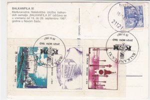 Yugoslavia 1987 Int. Philatelic Ex Slogan Cancels Cinderella Stamps Card Rf29269