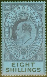 Gibraltar 1903 8s Dull Purple & Black-Blue SG54 Fine & Fresh Lightly Mtd Mint...