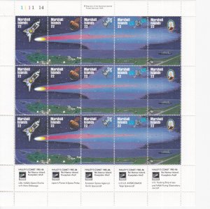 Marshall Islands # 90a,, Halley's Comet, Sheet with 3 Sets,  NH, 1/2 Cat.