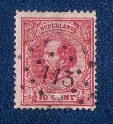 Netherlands Sc #24  Used 7-1/2c RED BROWN F-VF