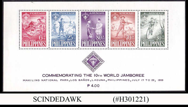 PHILIPPINES - 1959 10th WORLD JAMBOREE / BOY SCOUTS - MIN. SHEET MINT NH