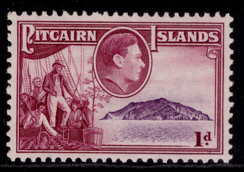 PITCAIRN ISLANDS GVI SG2, 1d mauve & magenta, NH MINT.