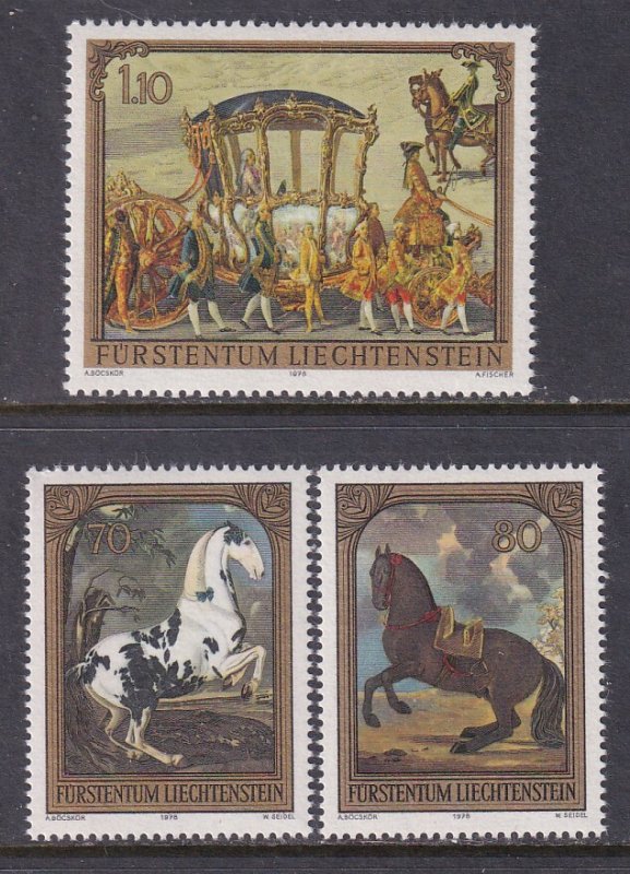 Liechtenstein 660 -662 Horse Paintings MNH VF