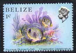 Belize 1984-88 Butterflyfish 1c def perf single with fine...