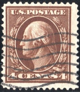 SC#377 4¢ Washington Single (1911) Used