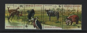 Burundi  #C258   cancelled  1977  animals 9fr  strip of 4