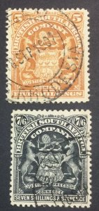 MOMEN: RHODESIA STAMPS SG #87-88 1898-1908 USED LOT #60910