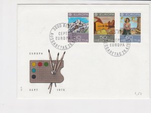 switzerland helvetia europa 1975 stamps cover ref 20235