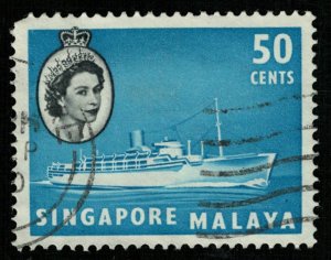 Queen 50 Cents Singapore Malaya (T-5397)