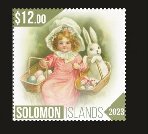 Stamps. Easter , Rabbit, 1 stamps  perforated 2023 year Solomon Islands NEW