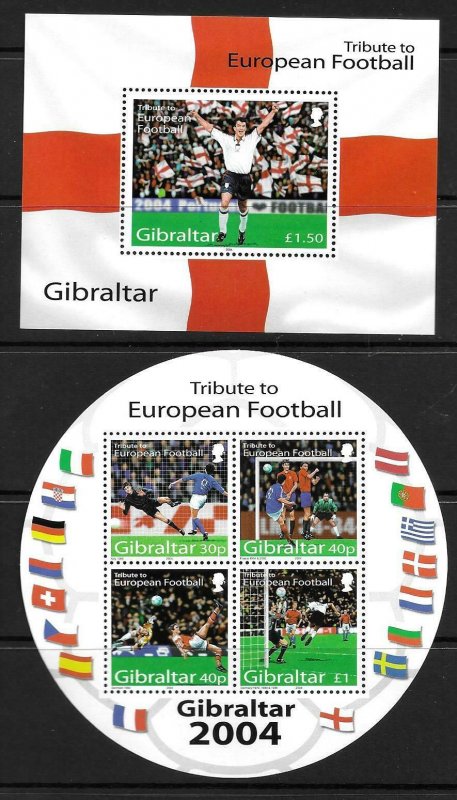 2004    GIBRALTAR  -  SG. MS 1087  -  EUROPEAN FOOTBALL   -  MNH