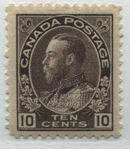 Canada KGV 1912 10 cents plum Admiral mint o.g. hinged