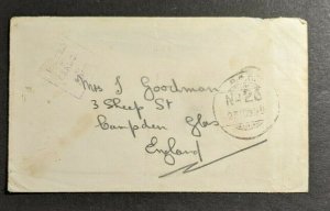 1945 India Alep Lebanon FPO 26 to Campden England Soldier's Mail Censored Cover