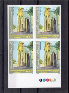 New Caledonia 1993 Sc#C245 Noumea Temple Cent.Block of 4 Imperforated MNH