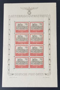 Germany Third Reich 1941 Occ. Poland General Government Kracow Mini Sheet MNH