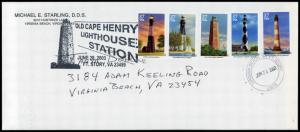 USA 3787-3791 Used Cover (Cape Henry Lighthouse)