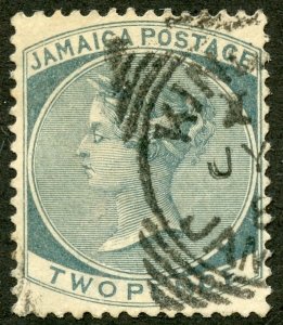 Jamaica Scott 20 ULH - 1885 2p Slate Queen Victoria - SCV $0.70