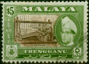 Trengganu 1957 $5 Brown & Bronze-Green SG99 Fine Used