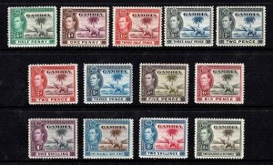 Gambia 1938 KGV1 Elephant Definitives  Short Set of 13 to 2/6 MH