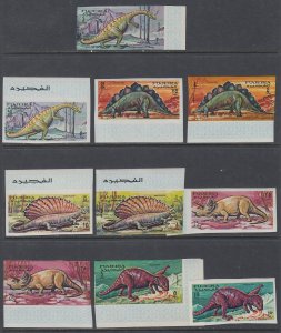 Fujeira MI 252-261 Dinosaurs Imperfs MNH VF