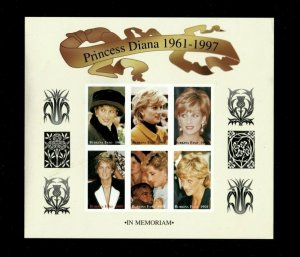 Burkina Faso 1998 - Princess Diana In Memoriam - Scott 1093 IMERF Sheet of 6 MNH