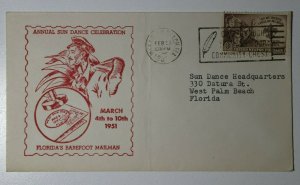 Sun Dance Celebration Florida Barefoot Mailman W Palm Beach FL Philatelic Cachet